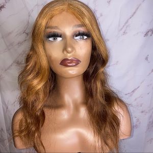 Blonde human hair closure wig